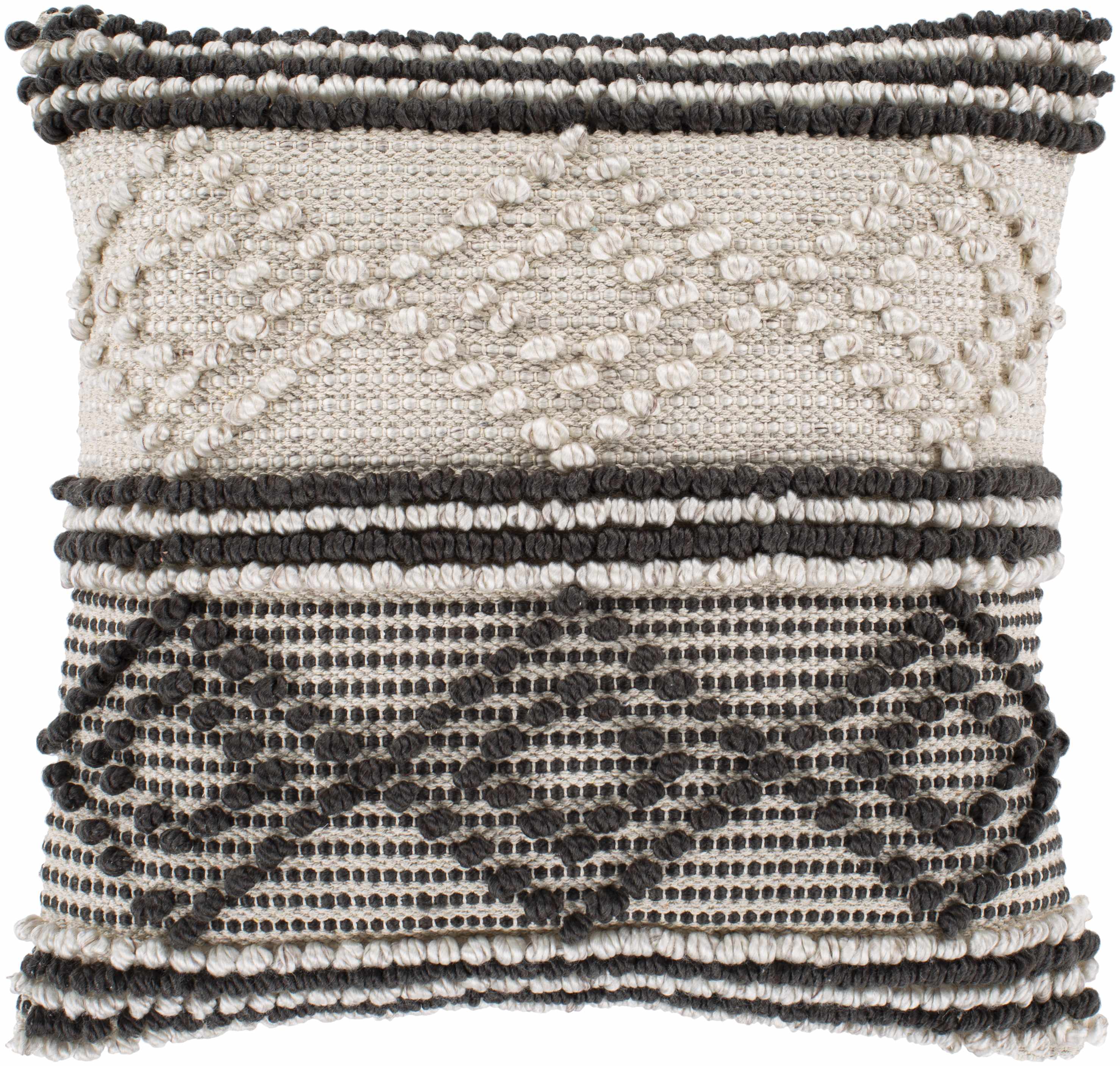 Rippey Black & White Textured Diamond Throw Pillow - Clearance