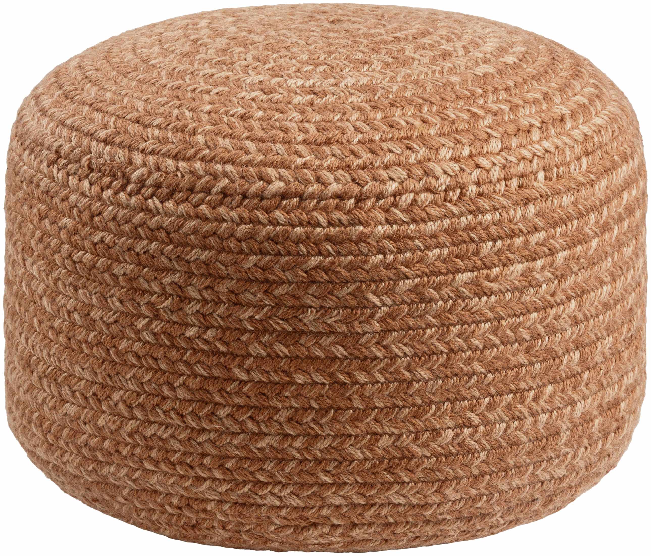 Tonanitla Natural Fiber Gray Knitted Outdoor Pouf
